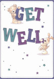 With the gentle joy that defines Holland Park, this get well card creates an uplifting moment through charming character and vibrant colour. A cuddly teddy bear, plush and inviting, balances atop the word 'GET', while a playful puppy, ears flopping in friendly delight, nestles among the bold 'WELL'. The large, rounded letters in shades of indigo and teal pop confidently against a creamy white backdrop, much like the blooms I select for bouquets destined for nearby Clarendon Road. Scattered stars, painted in blues and violets, illuminate the card's surface with the same twinkling magic found above Holland Park at dusk. The lovingly rendered fur of the bear and pup invites touch, conveying comfort and companionship, while the whole scene radiates warmth, optimism, and gentle encouragement-an emotional balm as sincere and uplifting as a hand-delivered arrangement from a trusted local florist. This card isn't just a wish-it's a heartfelt embrace, bringing smiles and courage to the recipient's doorstep in Holland Park.